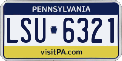 PA license plate LSU6321