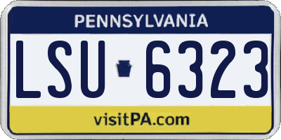 PA license plate LSU6323