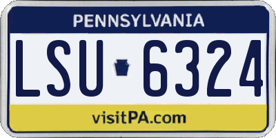 PA license plate LSU6324