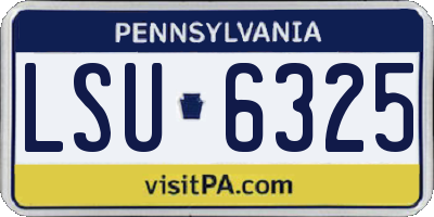 PA license plate LSU6325