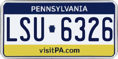 PA license plate LSU6326