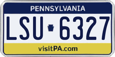 PA license plate LSU6327