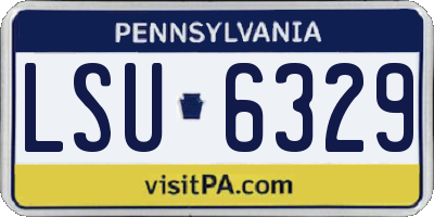 PA license plate LSU6329