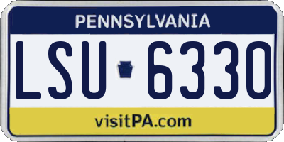 PA license plate LSU6330