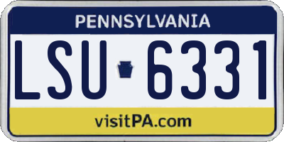 PA license plate LSU6331