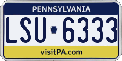 PA license plate LSU6333