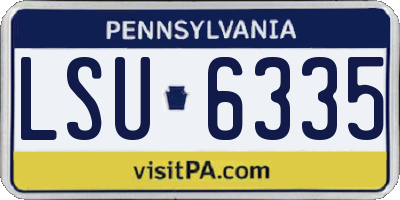 PA license plate LSU6335