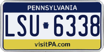 PA license plate LSU6338