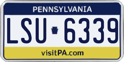 PA license plate LSU6339
