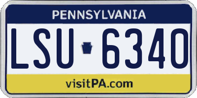 PA license plate LSU6340