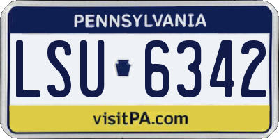 PA license plate LSU6342