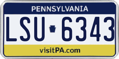 PA license plate LSU6343