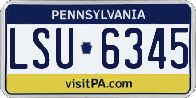 PA license plate LSU6345
