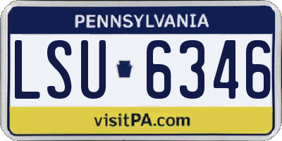 PA license plate LSU6346