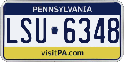 PA license plate LSU6348