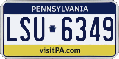 PA license plate LSU6349