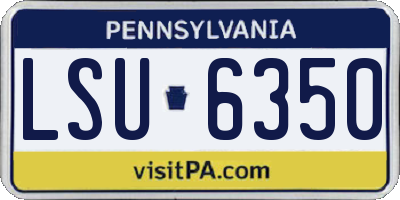 PA license plate LSU6350