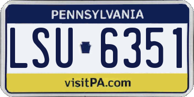 PA license plate LSU6351