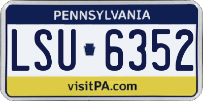 PA license plate LSU6352