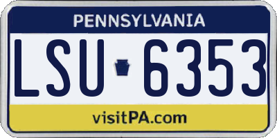 PA license plate LSU6353