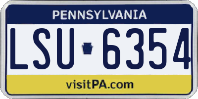 PA license plate LSU6354