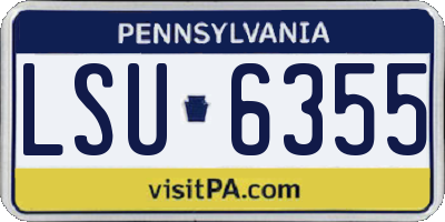 PA license plate LSU6355