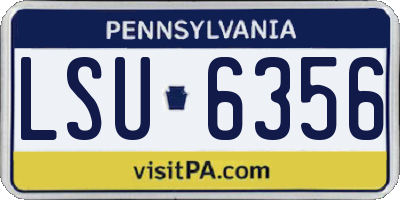 PA license plate LSU6356