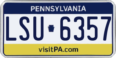PA license plate LSU6357