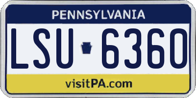 PA license plate LSU6360
