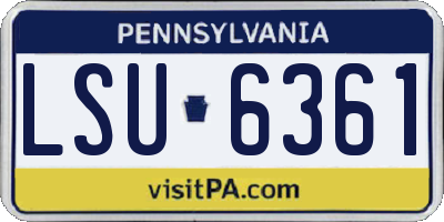 PA license plate LSU6361