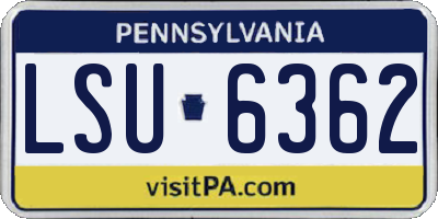 PA license plate LSU6362