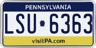 PA license plate LSU6363