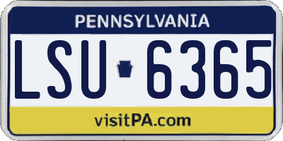 PA license plate LSU6365