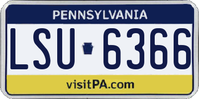 PA license plate LSU6366