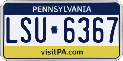 PA license plate LSU6367