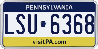 PA license plate LSU6368