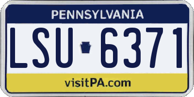 PA license plate LSU6371