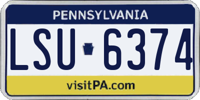 PA license plate LSU6374