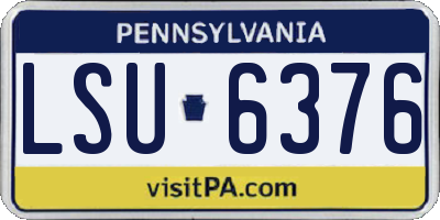 PA license plate LSU6376