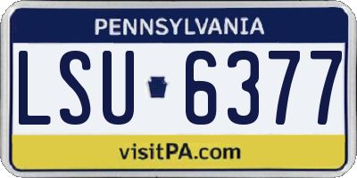 PA license plate LSU6377