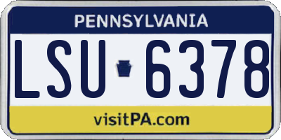 PA license plate LSU6378