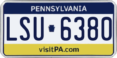 PA license plate LSU6380
