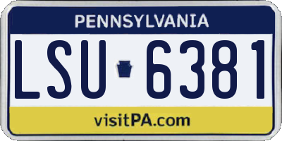 PA license plate LSU6381