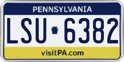 PA license plate LSU6382