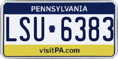 PA license plate LSU6383