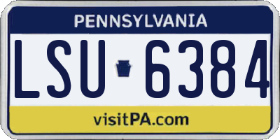 PA license plate LSU6384