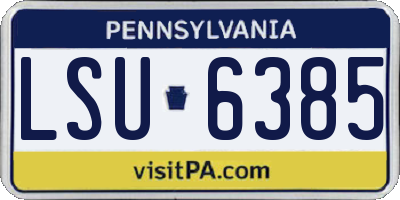 PA license plate LSU6385