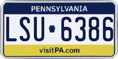 PA license plate LSU6386