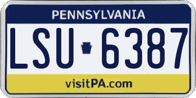 PA license plate LSU6387