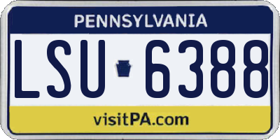 PA license plate LSU6388